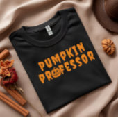 カボチャ教授オレンジタイポグラフィ Tシャツ