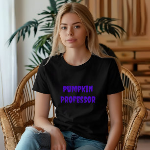 カボチャ教授パープル先生タイポグラフィ Tシャツ