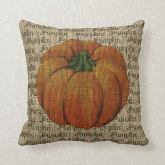 カボチャ文字のクッションが付いているバーラップのヴィンテージのカボチャ クッション