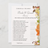 カボチャ新郎新婦トリビアブライダルシャワーゲーム 案内状 (正面)