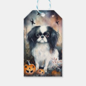 カボチャ日本のの怖いハロウィーンチン ギフトタグ (正面)