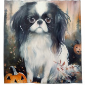 カボチャ日本のの怖いハロウィーンチン シャワーカーテン (正面)