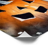 カボチャ日本のの怖いハロウィーンチン ポスター (コーナー)