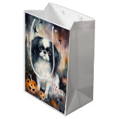 カボチャ日本のの怖いハロウィーンチン ミディアムペーパーバッグ (裏面アングル)