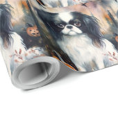 カボチャ日本のの怖いハロウィーンチン ラッピングペーパー (ロールコーナー)