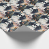 カボチャ日本のの怖いハロウィーンチン ラッピングペーパー (角)