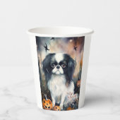 カボチャ日本のの怖いハロウィーンチン 紙コップ (裏面)