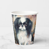 カボチャ日本のの怖いハロウィーンチン 紙コップ (正面)