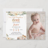 カボチャ最初の誕生日私たちの小さなカボチャは1つ 招待状 (正面)