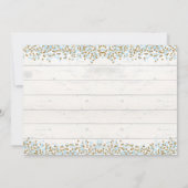 カボチャ最初誕生日の招待状の青および金ゴールド 招待状 (裏面)