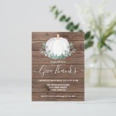 カボチャ木材感謝祭はがき招待状 インビテーションポストカード (スタンド正面)