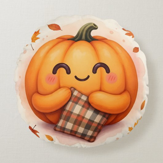カボチャ枕 | キュート秋装飾用クッション ラウンドクッション (正面)