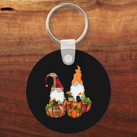 カボチャ格言秋秋かわいいハロウィーンサンクスギ キーホルダー (正面)