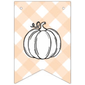 カボチャ桃ギンガムベビーシャワーバンティング旗 バンティングフラッグ (第2の旗)