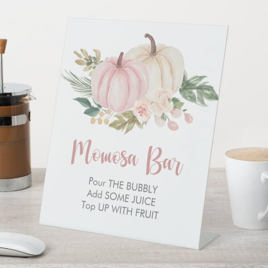 カボチャ桃佐バーベビーシャワーペデスタルサイン 台座サイン (インサイチュ)