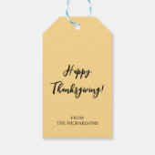 カボチャ梨の葉秋ハーベストパターンブラック ギフトタグ (裏面)