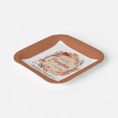 カボチャ森林動物テラコッタベビーシャワー ペーパープレート (傾斜あり)