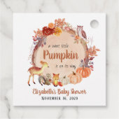 カボチャ森林動物ベビーシャワーありがとう フェイバータグ (裏面)