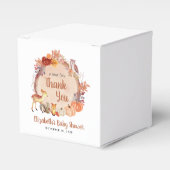 カボチャ森林動物ベビーシャワーありがとう フェイバーボックス (正面サイド)