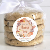 カボチャ森林動物ベビーシャワーありがとう ラウンドシール