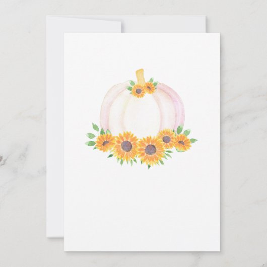 カボチャ植物性カップル赤ちゃんシャワー 招待状 (裏面)