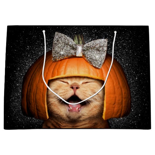 カボチャ毛の猫 ラージペーパーバッグ (正面)