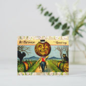 カボチャ氏(ヴィンテージハロウィンカード) ポストカード (スタンド正面)