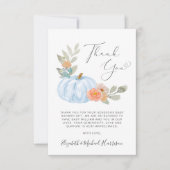 カボチャ水の色の男の子ベビーシャワーサンキューカード サンキューカード (正面)