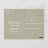 カボチャ水カラーシンプル秋フェスティバル ポストカード (裏面)