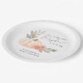 カボチャ水彩ベビーシャワー ペーパープレート (アングル)