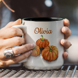 カボチャ水彩マグ ツートーンマグカップ