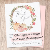 カボチャ水彩少女ベビーシャワーサンキューカード