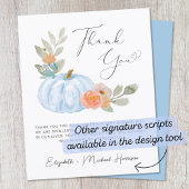 カボチャ水彩男の赤ちゃんシャワーサンキューカード