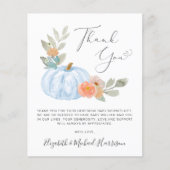 カボチャ水彩男の赤ちゃんシャワーサンキューカード (正面)