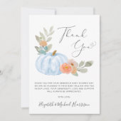 カボチャ水彩男の赤ちゃんシャワーサンキューカード 招待状 (正面)