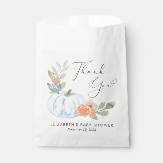カボチャ水彩男の赤ちゃんシャワーサンキュー フェイバーバッグ (正面)