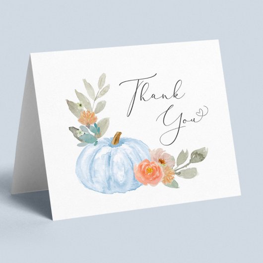 カボチャ水彩男の赤ちゃんシャワー サンキューカード