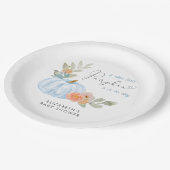 カボチャ水彩男の赤ちゃんシャワー ペーパープレート (アングル)