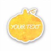 カボチャ水絵画色のカスタム文字 シール (正面)