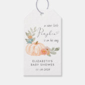 カボチャ水色ベビーシャワーありがとう ギフトタグ (正面)