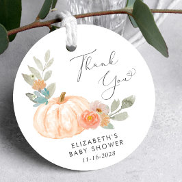 カボチャ水色ベビーシャワーありがとう フェイバータグ