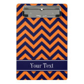 カボチャ海軍LGシェブロン海軍ブルーネームモノグラム ミニクリップボード (正面)