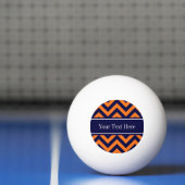 カボチャ海軍LGシェブロン海軍ブルーネームモノグラム 卓球ボール (ネット)