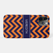 カボチャ海軍LGシェブロン海軍ブルーネームモノグラム Case-Mate iPhoneケース (裏面(横))