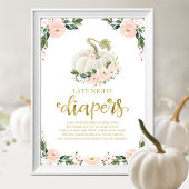 カボチャ深夜おむつ赤ちゃんシャワーゲームサイン ポスター