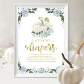 カボチャ深夜おむつ赤ちゃんシャワーゲームサイン ポスター