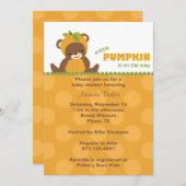 カボチャ熊ベビーシャワー招待状 招待状 (正面/裏面)