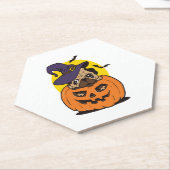 カボチャ犬ハロウィーン、面白いハロウィーン犬 ペーパーコースター (アングル)