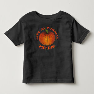 カボチャ狩りに行こう秋ハーベストファームパッチ トドラーTシャツ