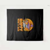 カボチャ猫の魔女満月ホールの間ハッピーニャー タペストリー (正面(横))